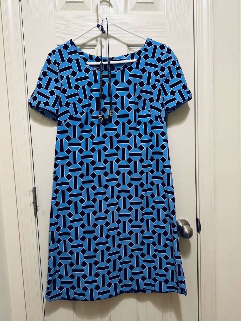 *BELK* AGB Blue Geometric Midi Dress, Size 6